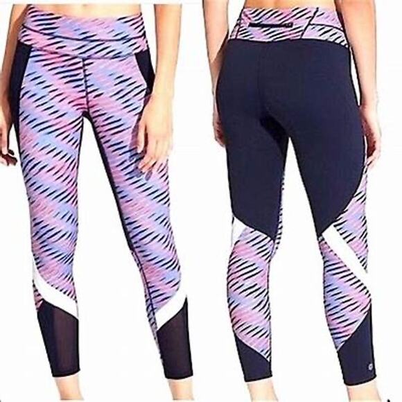 Athleta Electra Sonar Navy Blue Red 7/8 Workout Legging Size XS - Picture 1 of 9